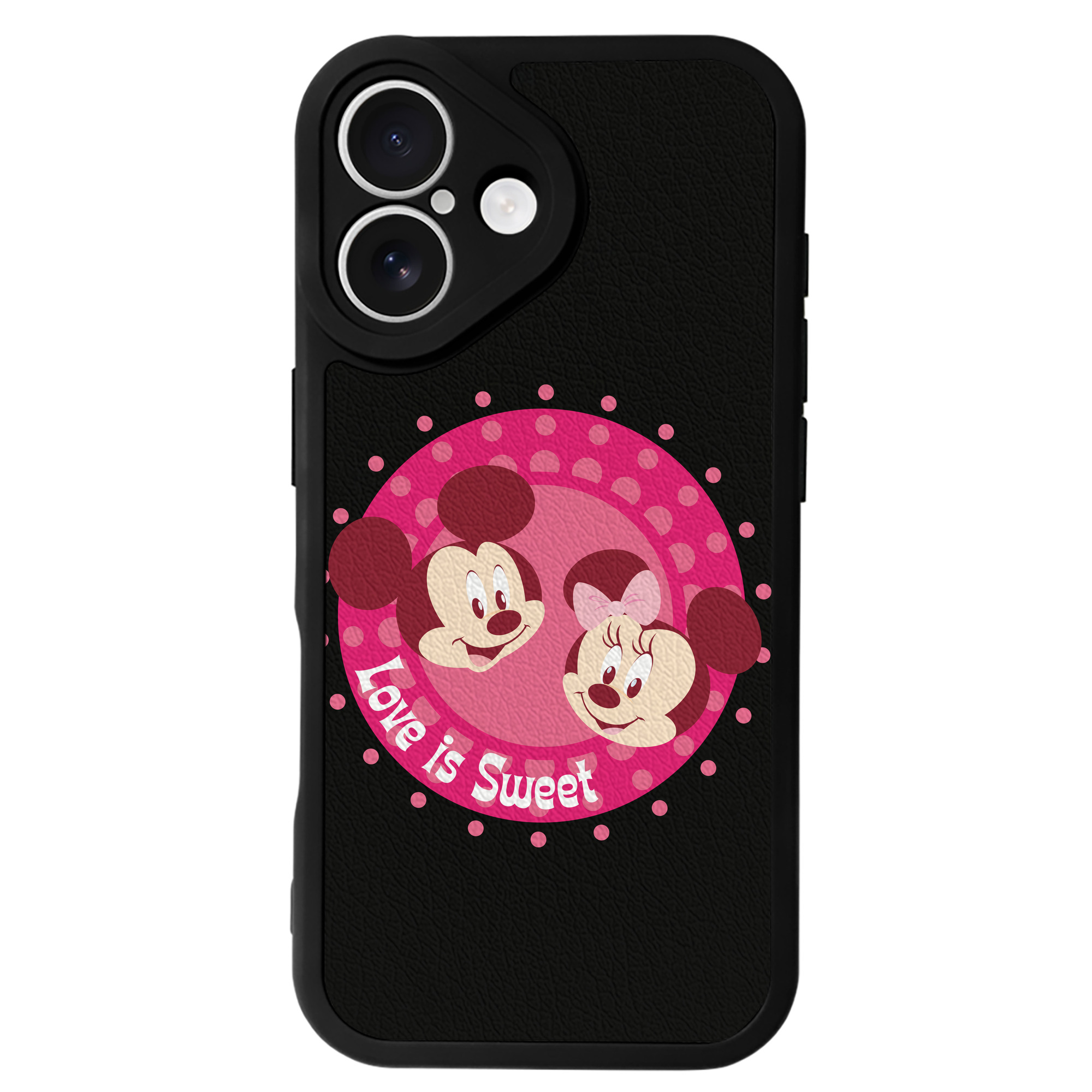 （画像用） ミッキーマウス Mickey Mouse 【iPhone 16シリーズ対応】シリコンスマホケース（レザー調） 材質：シリコン